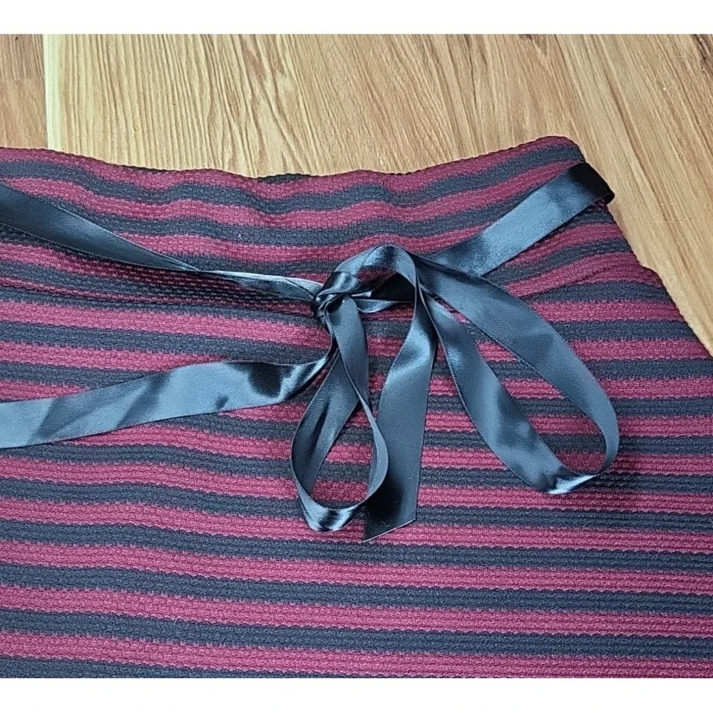 Gothic Fairy Striped Skirt Size Medium A Line Ribbon Black Red Studio 253 Whimsi